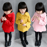 童装2016女童呢子外套春秋装新款韩版儿童宝宝双排扣长袖大衣上衣