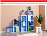 宜家彩色书柜自由组合简易书架置物架储物柜连体柜格子柜玩具柜