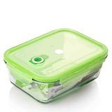 生活谷长方形形耐热玻璃保鲜盒微波炉玻璃碗带盖饭盒能进微波冰箱