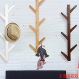 唯妮美 创意树杈衣帽架实木壁挂墙上挂衣架简易欧式装饰衣架 包邮