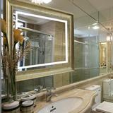 正品优质 LED灯镜香槟色浴室镜壁挂装饰镜带灯洗手间镜子卫浴镜