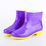 雨鞋女夏季韩国时尚短筒套鞋防水平跟学生鞋防滑水靴胶鞋保暖雨靴