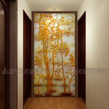 新品促销钢化艺术玻璃玄关过道走廊背景屏风隔断墙3D彩雕水晶果树