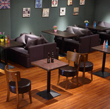 定制咖啡厅桌椅 西餐厅 奶茶 饭店 酒吧 甜品 卡座沙发组合长方