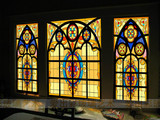 手工彩绘艺术玻璃 欧式蒂凡尼教堂彩色玻璃 屏风门窗吊顶玄关隔断