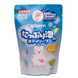 日本原装 Pigeon贝亲苹果味婴幼儿泡泡沫沐浴露 弱酸 补充装1岁半