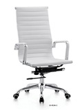 LS-013A1：白色西皮经理办公椅多功能升降旋转电脑椅转椅深圳办公
