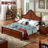 星芒家私 美式欧式床全实木床1.5米1.8米双人床卧室家具高箱床