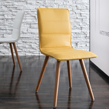 奕尚餐厅家具实木餐椅 简约现代 家用小户型皮椅软包坐椅餐桌椅子