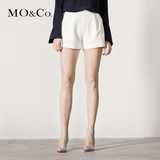 MO&Co.A型高腰结构褶裥休闲短裤MA162CAS46 moco