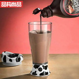 创意牛奶杯小奶牛杯自动搅拌杯咖啡杯带盖马克杯电动搅拌杯