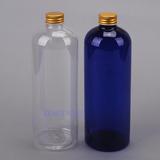 厂家直销:500ML金色铝盖瓶,大容量乳液空瓶,化妆品塑料瓶