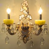 欧式水晶壁灯锌合金客厅过道背景墙壁灯床头卧室双头单头蜡烛壁灯