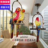 蒂凡尼欧式仿古阳台走廊餐厅咖啡厅装饰灯小鸟灯创意休闲鹦鹉吊灯