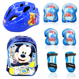 迪士尼儿童轮滑护具套装溜冰旱冰滑板自行车安全可调头盔滑冰护膝