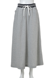 2015新品 olive Des ol*ve 森女系 灰色 白色 松紧腰 半身裙 长裙