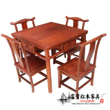 红木小户型花梨木餐桌长方形饭桌椅现代简约四椅组合方桌田园风格