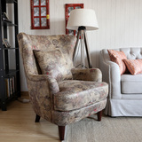 老虎椅美式复古怀旧单人沙发椅仿古休闲椅设计师家具客厅书房卧室