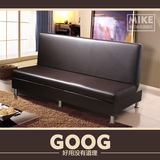 多功能可折叠沙发床1.8米 皮艺小户型实木沙发床宜家皮沙发床