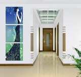 玄关装饰画竖版创意美女抽象壁画家庭无框画过道走廊挂画艺术图画