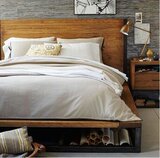 GHU特价简约现代铁艺实木床乡村休闲双人床定制1.8米2米榻榻米床
