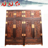 红木家具 原木衣柜 中式仿古储物柜实木衣橱柜 老挝大红酸枝顶箱