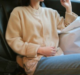 2015秋装新款韩国东大门针织开衫女韩版中长款加厚宽松大毛衣外套