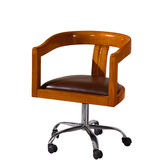 实木书椅现代中式白蜡木写字学习办公休闲转椅家用书椅子实木家具