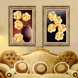 金色发财花 欧式抽象花卉餐厅卧室墙画壁画挂画客厅装饰画