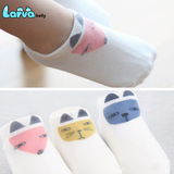 【松口小动物船袜】韩国纯棉卡通儿童袜婴幼儿宝宝地板袜船袜批发