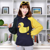 韩版pancoat duck拼袖外套女加绒春秋装卫衣秋季外套 女 韩版