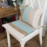 沃米兔美式乡村复古做旧条纹加厚坐垫 海绵垫椅子垫餐椅垫可定制
