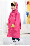 韩版大童雨衣小学生大帽檐带书包位雨衣男女儿童卡通雨披小孩雨衣