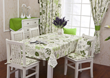全棉宜家风格桌布台布 椅垫简约椅套淡雅花朵素色餐桌布定做包邮