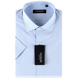 雅戈尔衬衫男正品 商务正装 蓝色格子 免熨短袖衬衣SNP12100-23