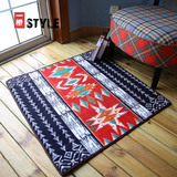印第安风情条纹地毯民族风客厅沙发茶几脚毯防滑卧室撞色拼接地毯