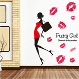 墙贴画衣服服装试衣间店铺橱窗玻璃装饰品卧室房间柜门贴纸创意
