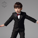 品牌春秋男童礼服套装花童西装儿童黑色钢琴演出服中小童修身韩版