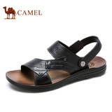 Camel骆驼男鞋 2016夏季新款日常休闲百搭牛皮舒适两用凉拖鞋