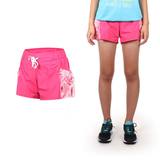 MIZUNO 女平织短裤 - 路跑 慢跑 运动 健身 户外 休闲 格纹紫粉红