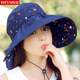 韩版夏天户外遮阳帽防晒帽女骑车防紫外线太阳帽可折叠凉帽沙滩帽