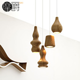 正品木头葫芦吊灯餐厅工程意大利米兰设计新北欧创意组合木头灯
