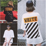 2016夏季新款 韩版个性街头风印花女装短袖中长款宽松大码T恤上衣