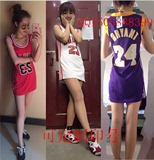 NBA球衣篮球服女款版定制詹姆斯乔丹科比库里邓肯背心女装连衣裙