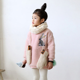 女童加厚加绒卫衣儿童保暖上衣秋冬季卡通韩版童装女宝宝绒衫