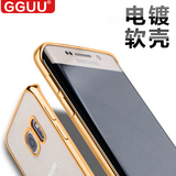 GGUU 三星s6 edge+手机壳s6 edge plus保护外壳电镀透明硅胶软套