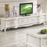 欧式奢华现代简约电视柜茶几组合烤漆可伸缩客厅成套装家具白色机