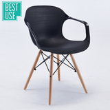 百思宜 家用椅餐椅现代休闲创意椅 靠背塑料扶手椅子简约美式凳子