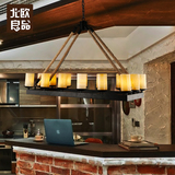 北欧良品复古怀旧客厅餐厅创意灯饰美式工业高档别墅酒吧麻绳吊灯