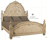 美式乡村实木床双人床1.8米2法式复古欧式雕花2.2大床卧室家具